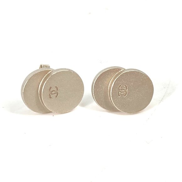 CHANEL CC Coco Mark 99C Double Circle Earrings, Metal, Women's, Silver - Picture 1 of 5